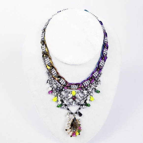 Erickson Beamon Rocks Aurora MetalNecklace Chunky - Picture 5 of 9